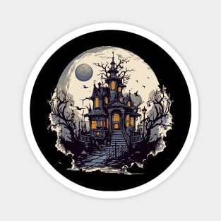 Spooky Haunted Mansion Halloween Magnet